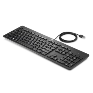HP USB Slim Business Keyboard with Quiet Low-Profile Keys, Wired USB Connectivity and Space-Saving Professional Design