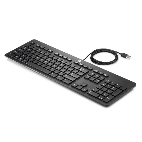 HP USB Slim Business Keyboard with Quiet Low-Profile Keys, Wired USB Connectivity and Space-Saving Professional Design