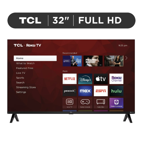 Refurbished TCL 32S357 32-Inch Full HD Smart Roku TV with HDR, Apple AirPlay and Voice Assistant Support